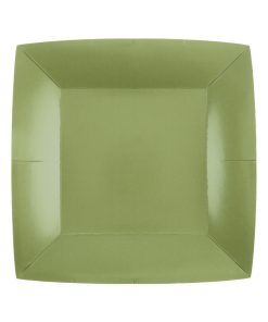 10 PETITES ASSIETTES CARRÉES RAINBOW 18X18CM OLIVE