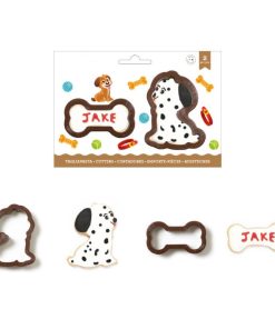 Lot de 2 emporte-pièces “Chien et son os”