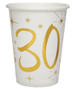 10 GOBELETS ÂGE BLANC OR 30 ANS 27 CL