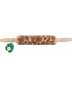 Rouleau à pâtisserie en bois – Motif Feuilles tropicales